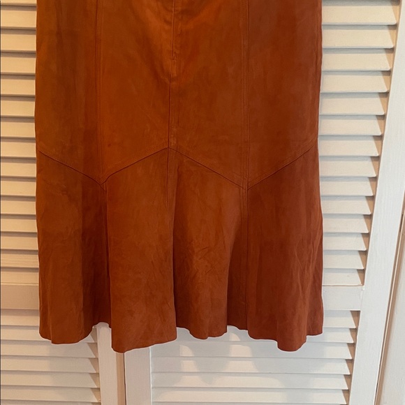 NWT Elegant Brown soft suede Skirt /lining /back zipper size14 - Picture 8 of 16
